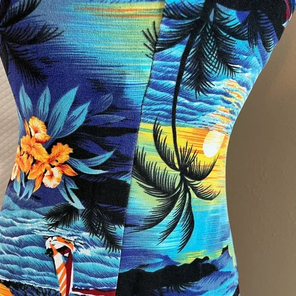 ✨SOLD - Vintage Tropical Print Tank Dress - Picture 6 of 6